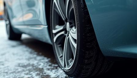 Car covered in salt and road grime during London winter