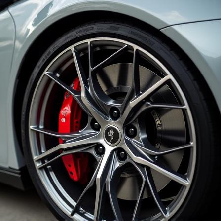 Intricate wheel detailing and caliper cleaning